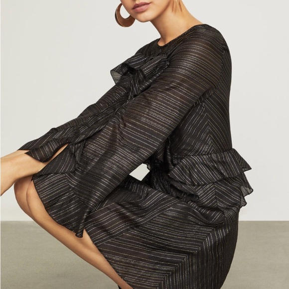 Bcbgmaxazria NWT metallic chiffon dress - Picture 4 of 8